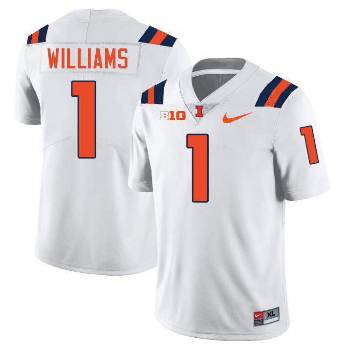 #1 Isaiah Williams Illinois Fighting Illini Football Jersey,Uniforms-White